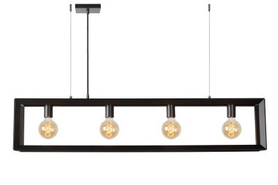 Construction hanglamp | Industrieel, langwerpig frame in grijs ijzer