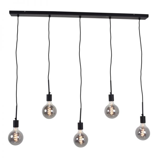 Plafondbalk Zwart - Voor 5 Lampen
