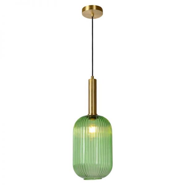 Danique Hanglamp - Glas retro in groen (cilinder)