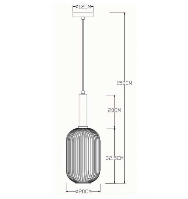 Danique Hanglamp - Afmetingen (cilinder)