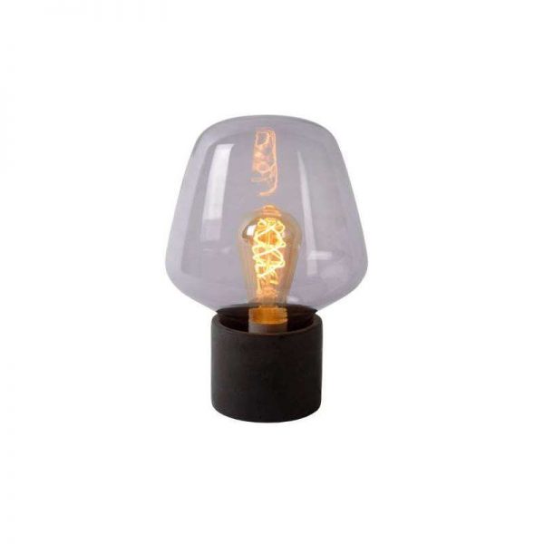 Tafellamp Fien - Beton en rookglas