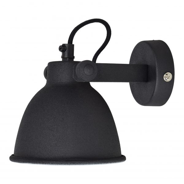 Industrial 12 cm wandlamp zwart
