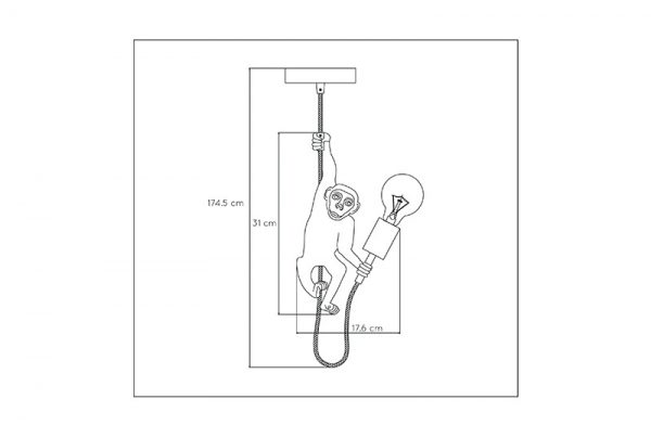 Monkey Hanglamp Zwart Goud