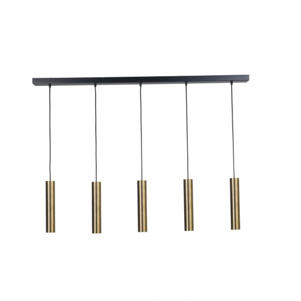 Run hanglamp 5 lichts antique brass