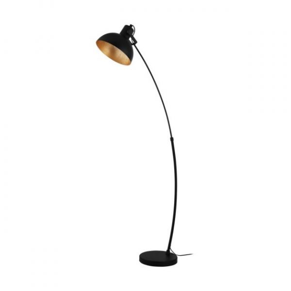 seventy extra vloerlamp booglamp zwart goud