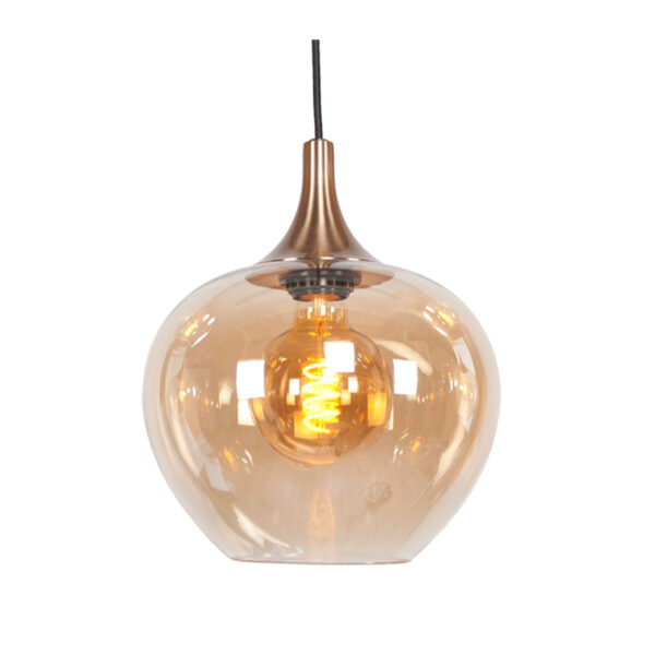 Fresu Hanglamp Balk 5-Lichts - Brons/Amber - Afbeelding 2