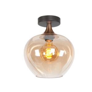Fresu Plafondlamp 1-Lichts - Brons/Amber