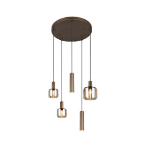 LIZIE-HANGLAMP-5-LICHTS-BRONS-LAMPENCOMPLEET