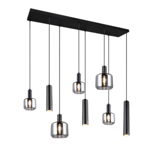 Lizie Hanglamp 8-Lichts Plaat - Zwart